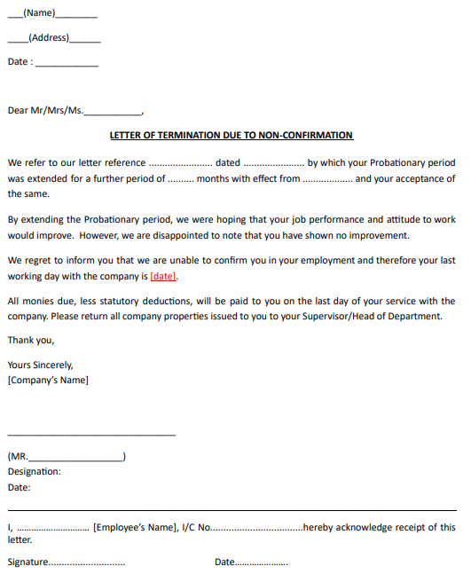 Probation Letter